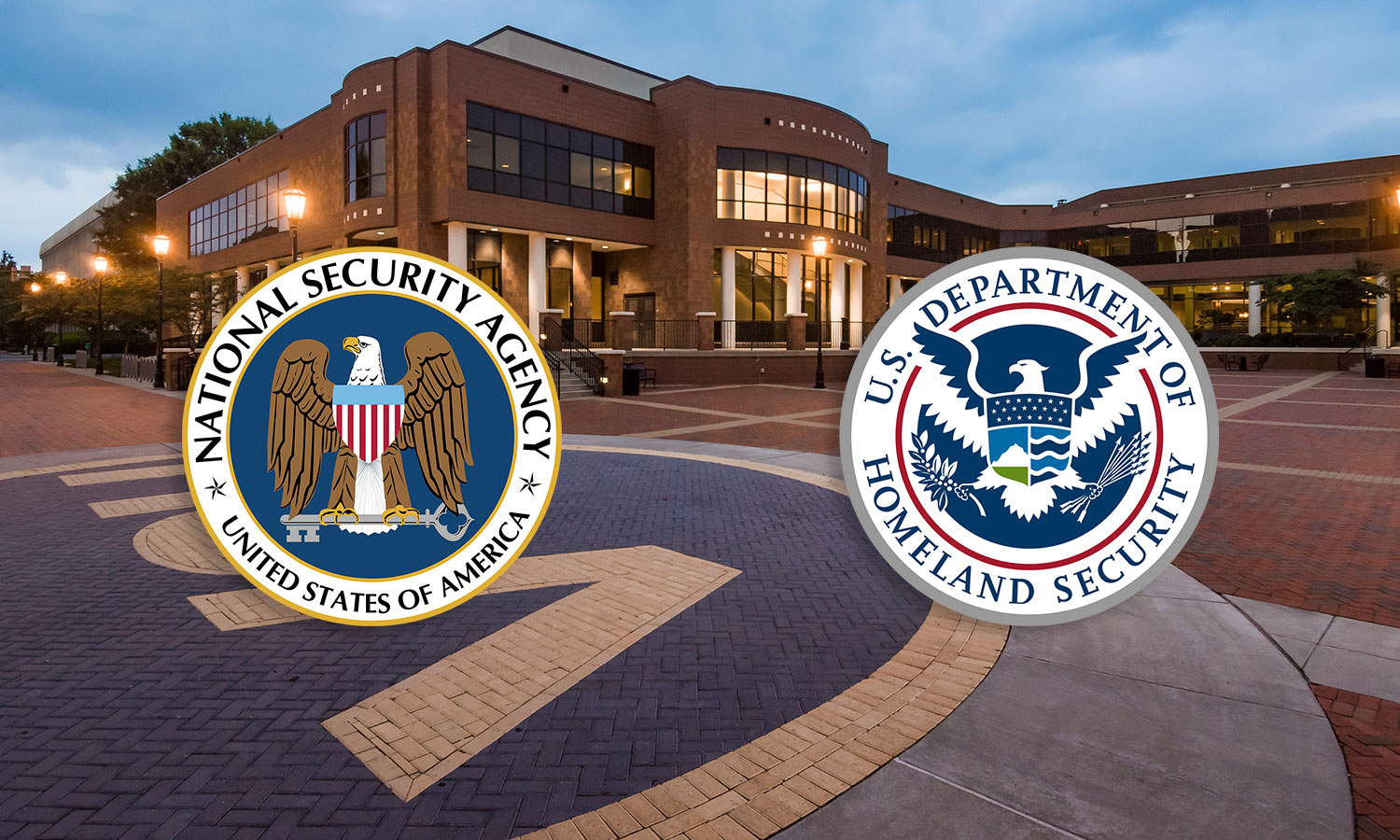 NSA and DHS logo on top of an image of VCU building